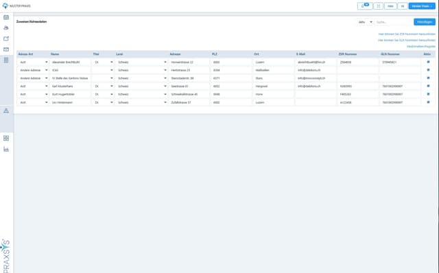 Address Data Screenshot