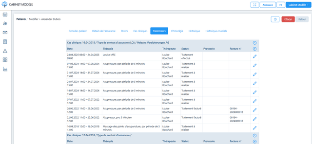 Capture d'écran de l'Aperçu des Traitements