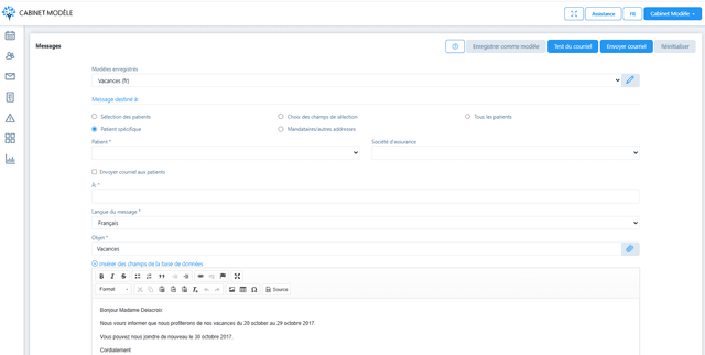 Capture d'écran des Messages