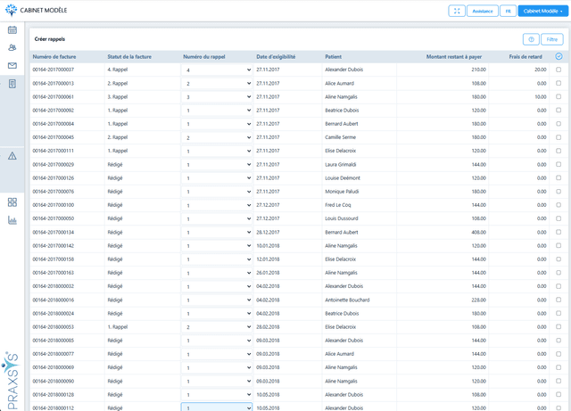 Capture d'écran de Création de Rappels